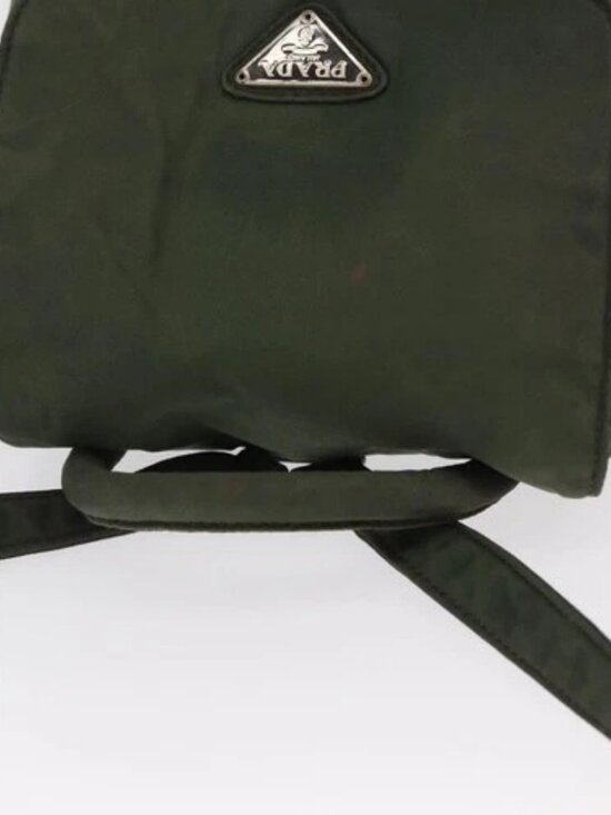 PRADA Backpack Nylon Khaki Silver Auth 166688 main image 11